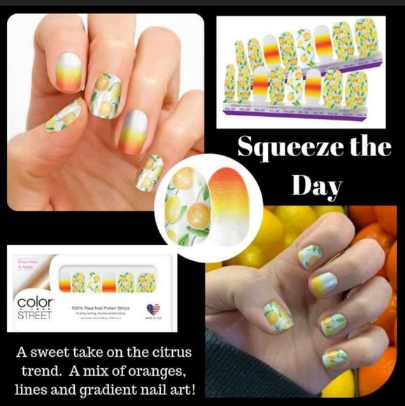 💅🏼 Color Street 💯 Real Nail Polish Strips 💅🏼 Squeeze the Day - Picture 2 of 9